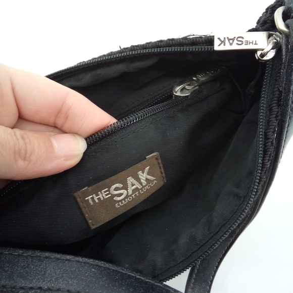 The SAK Black Knit Leather Trio Bundle Small Medium Shoulder Bags Bag Casual - Picture 14 of 16